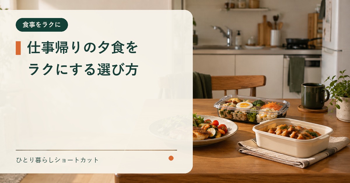 仕事帰りの夕食をラクにする選び方を示すアイキャッチ画像