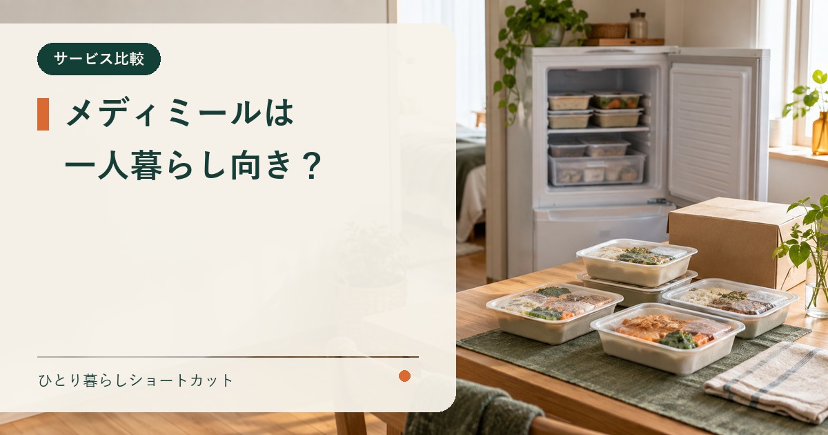メディミールが一人暮らしに向くか考えるアイキャッチ画像