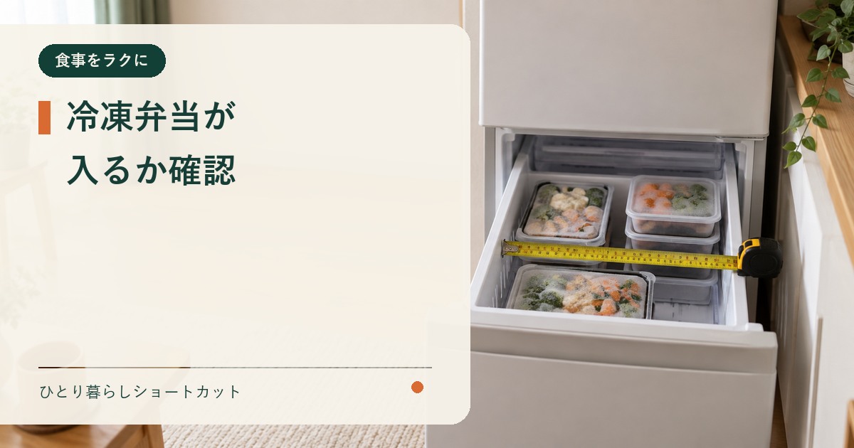 冷凍弁当が冷凍庫へ入るか確認するアイキャッチ画像