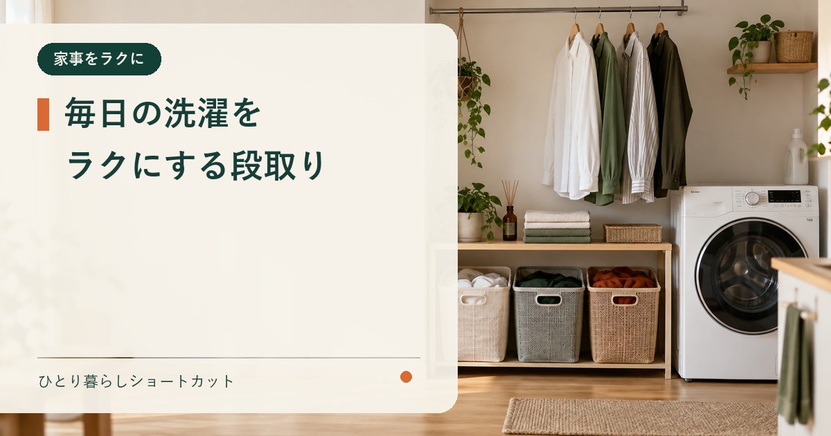 毎日の洗濯をラクにする段取りを示すアイキャッチ画像