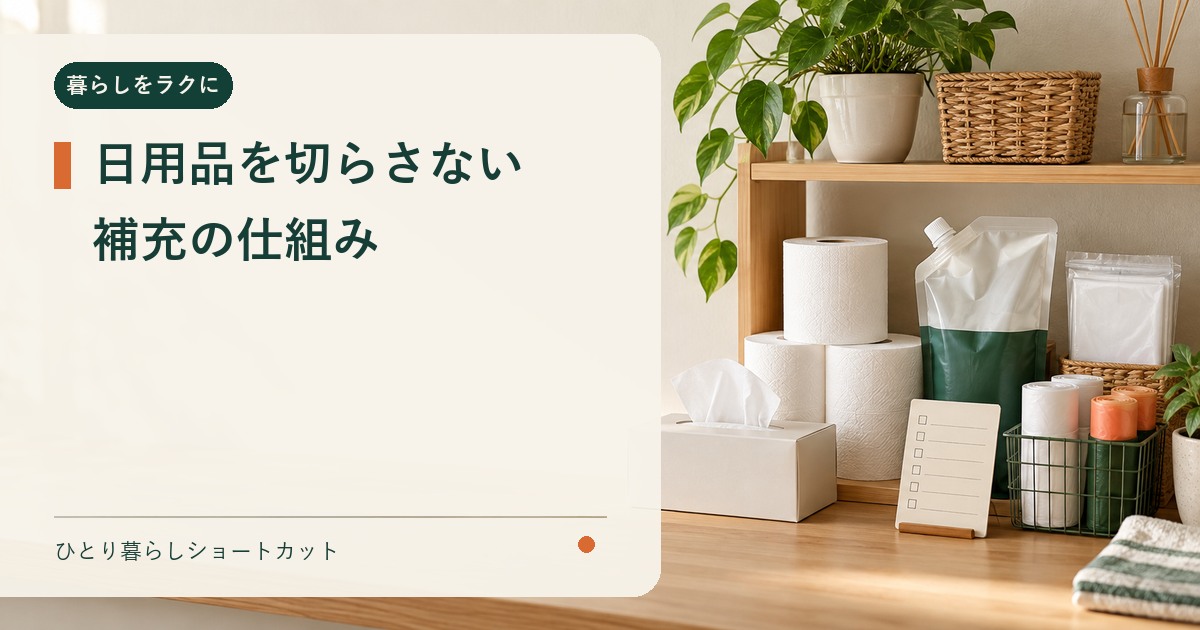 一人暮らしの日用品を買い忘れない補充の仕組み