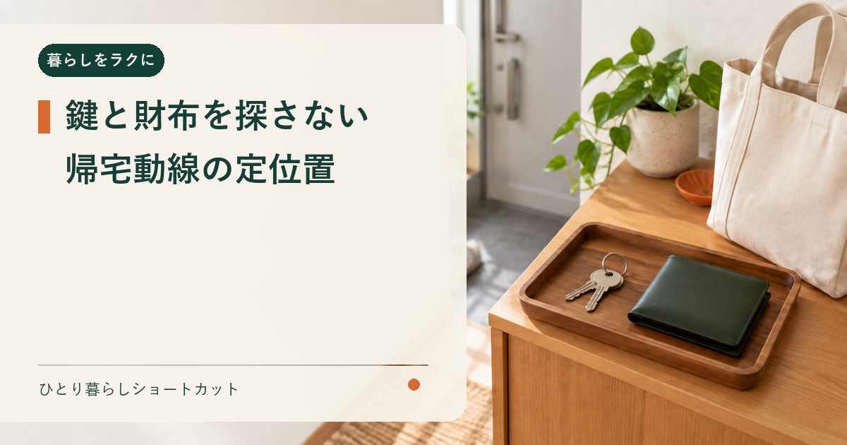 一人暮らしで鍵と財布を探さないための玄関の定位置